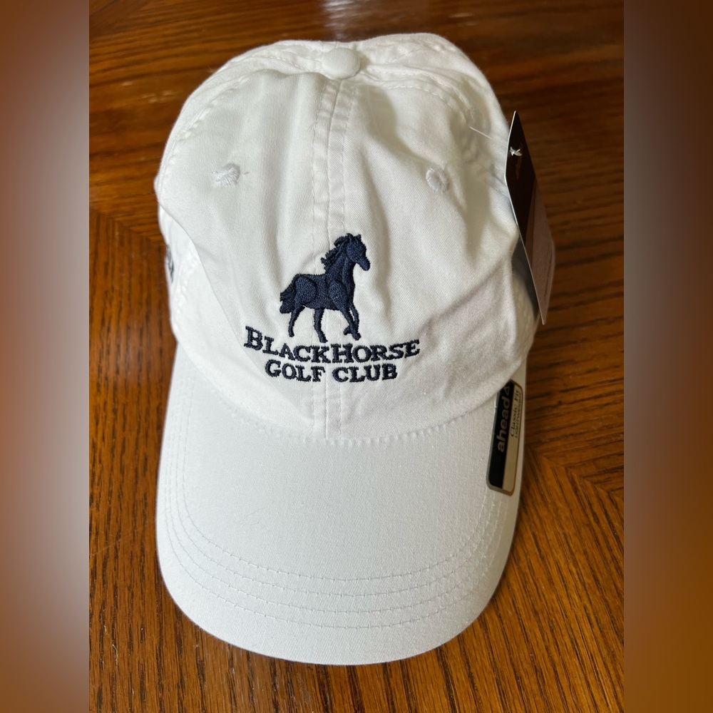 Ahead BlackHorse Golf Club Cypress Texas Member Cotton Golf Hat White Mens NWT